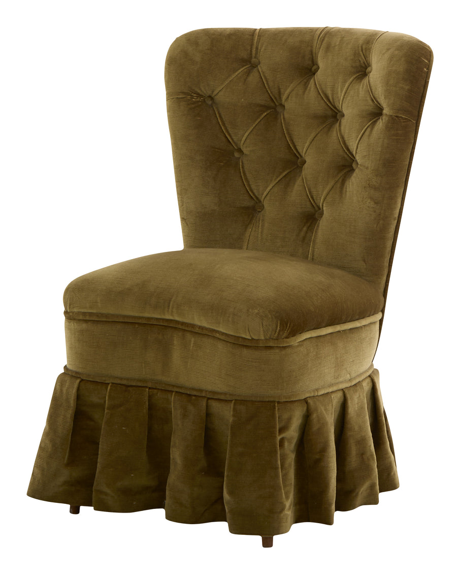 Vintage Velvet Slipper Chair