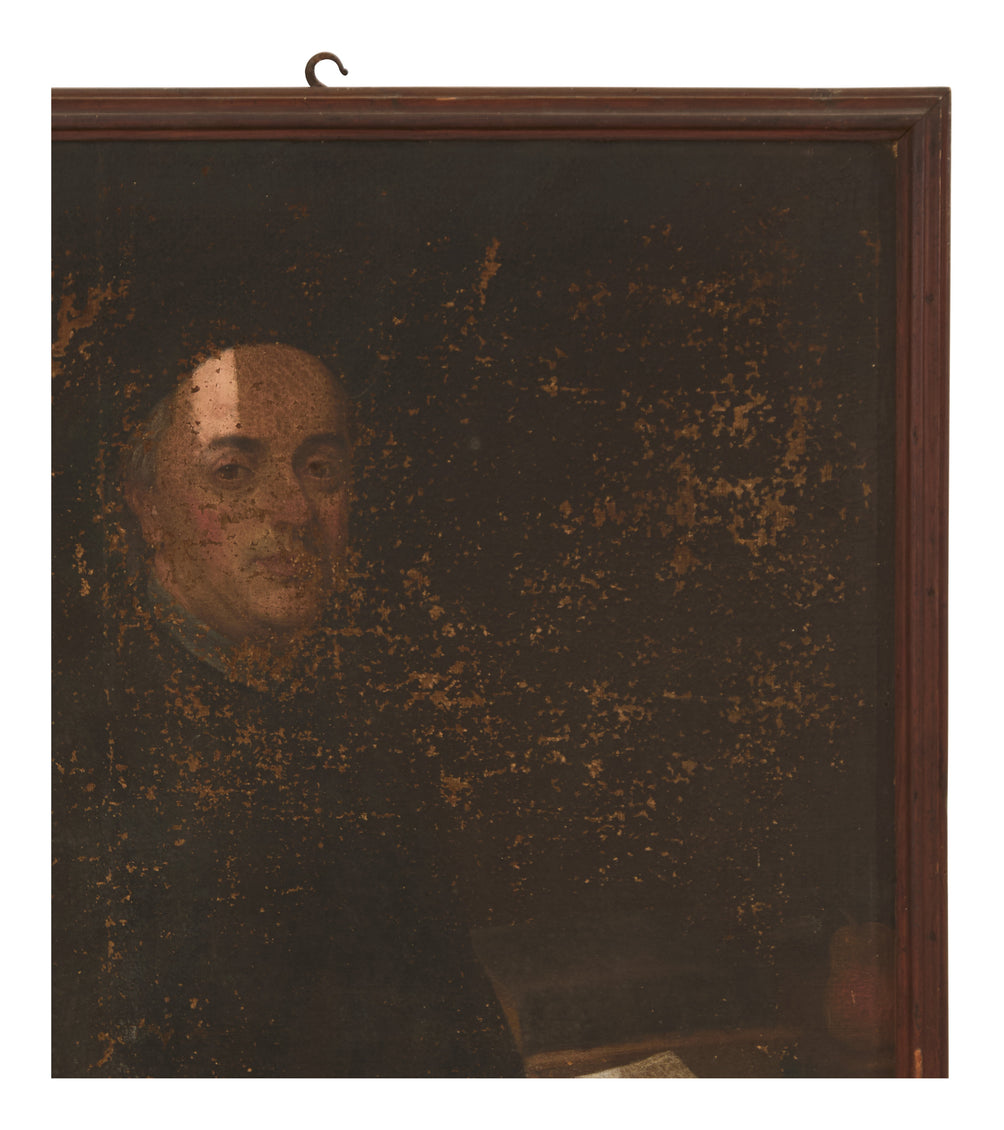 Antique Italian Scrittore Oil Portrait