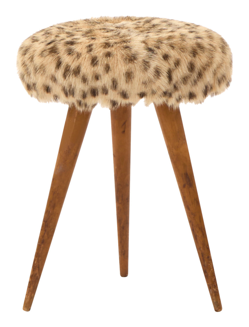 Vintage Spotted Hide Stool