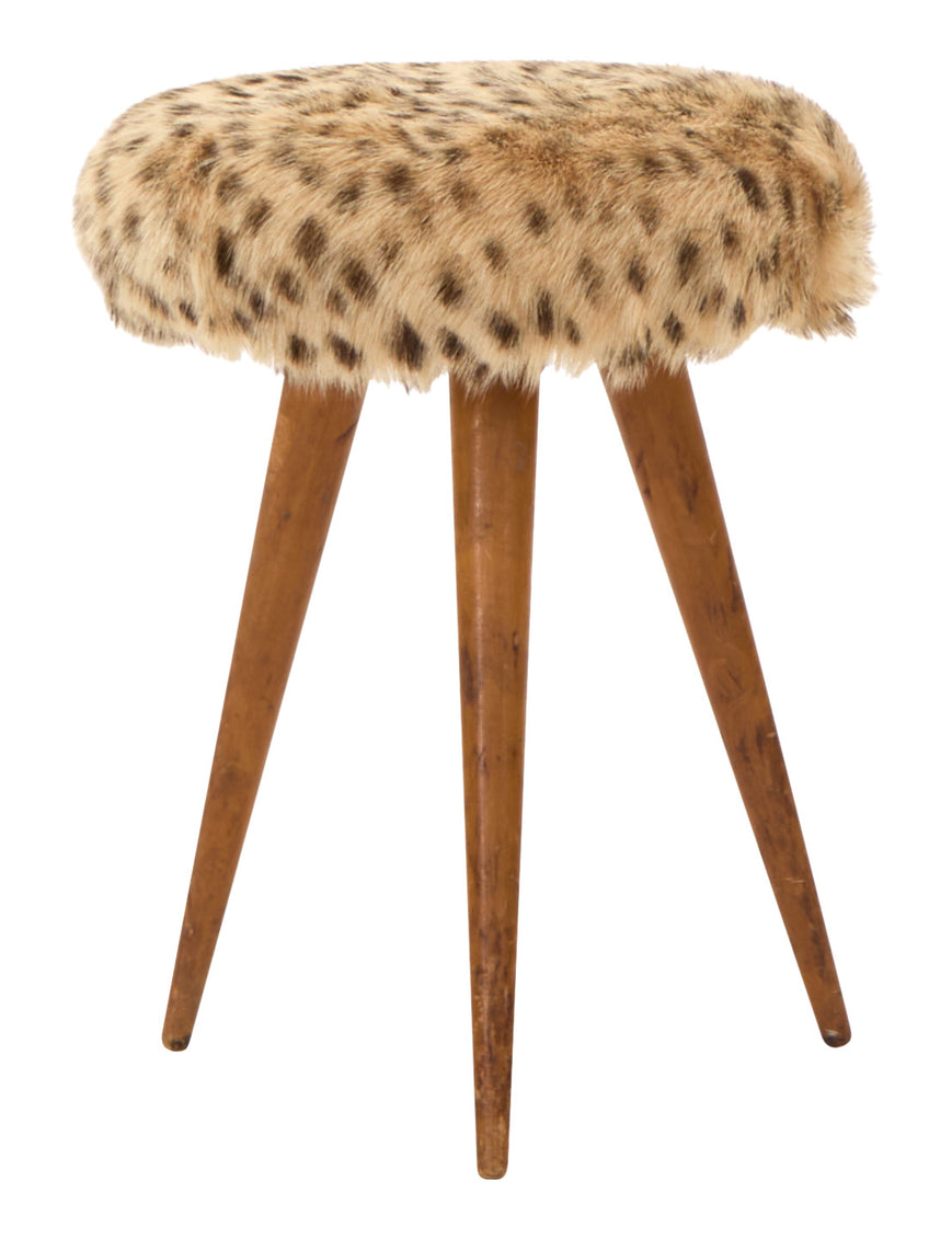 Vintage Spotted Hide Stool