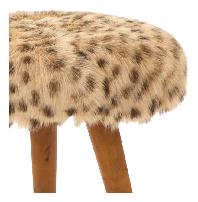 Vintage Spotted Hide Stool