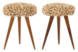 Vintage Spotted Hide Stool