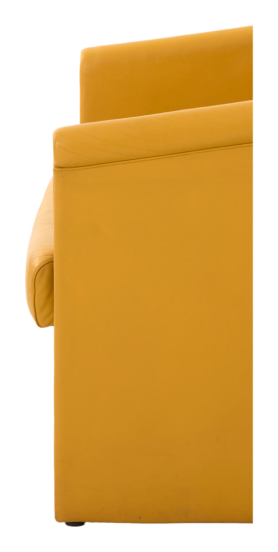 Vintage Yellow Leather Sofa
