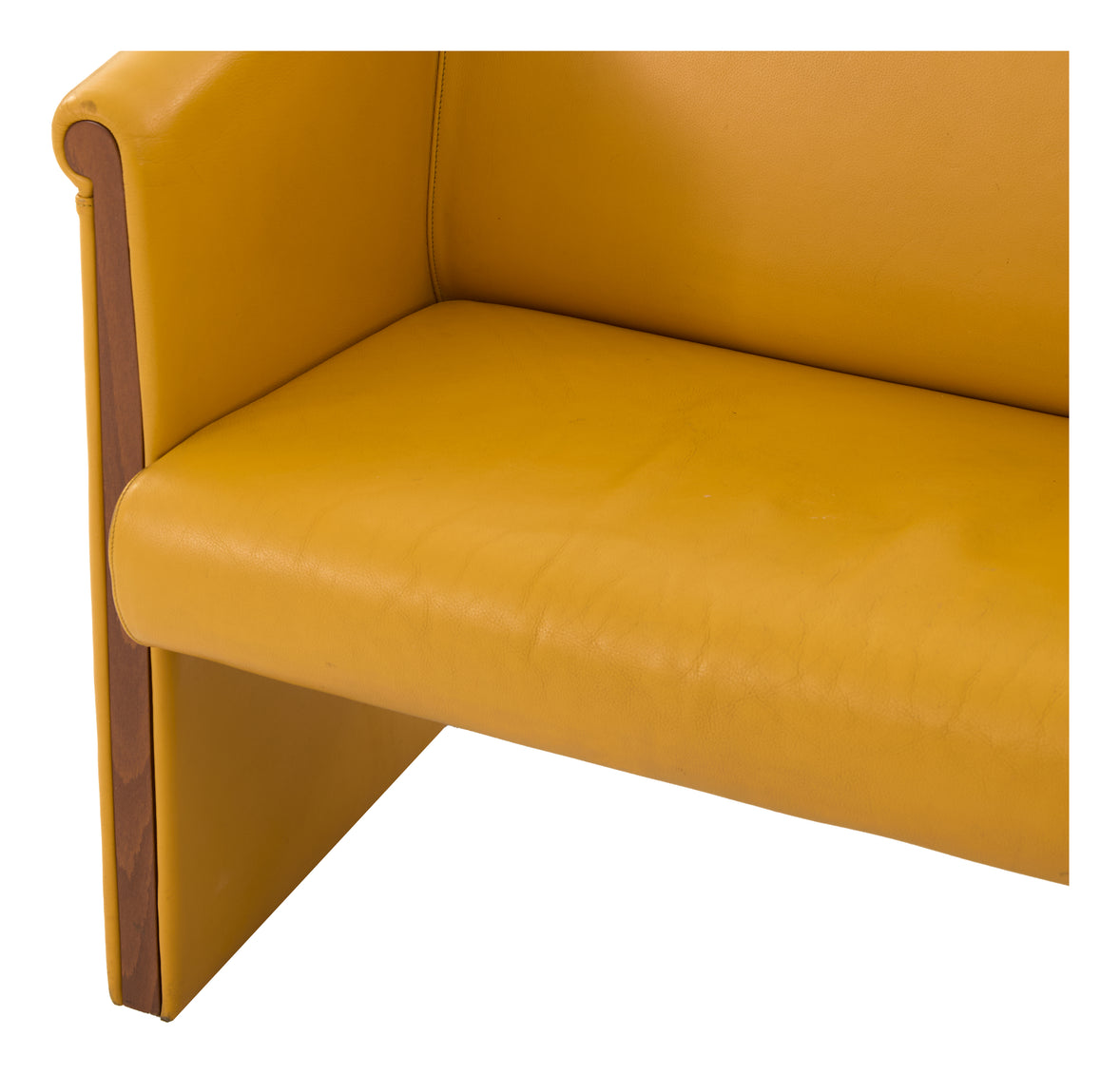 Vintage Yellow Leather Sofa