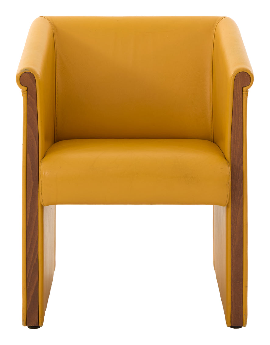 Vintage Yellow Leather Chair