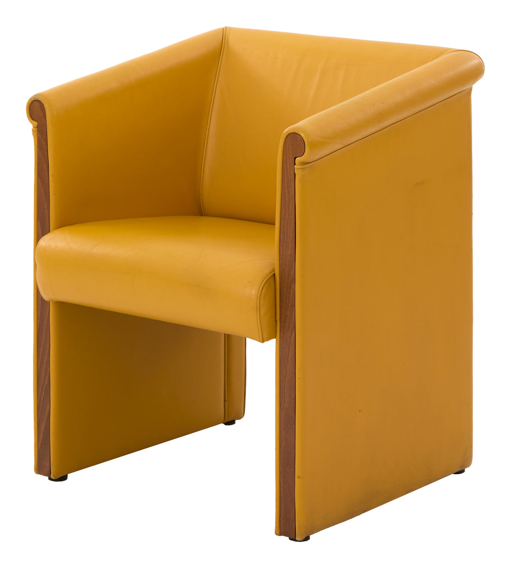 Vintage Yellow Leather Chair