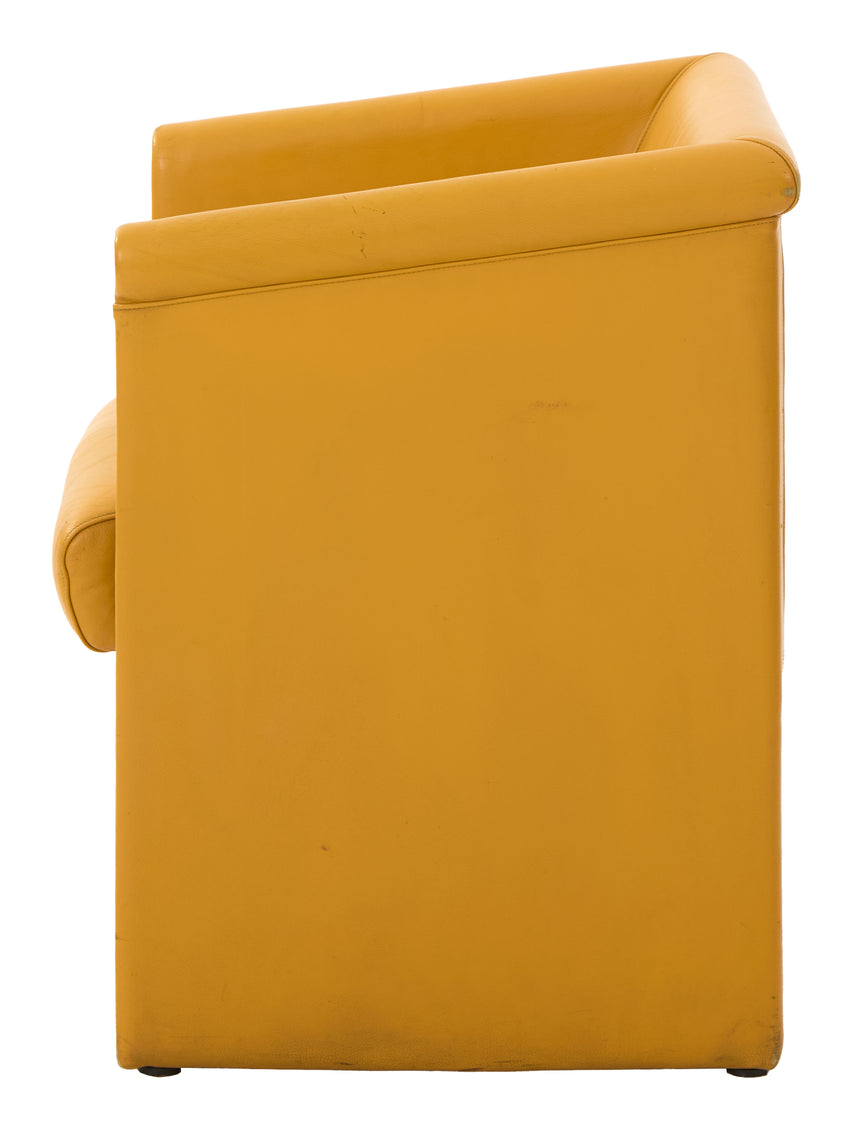 Vintage Yellow Leather Chair