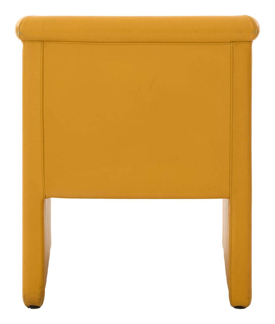 Vintage Yellow Leather Chair