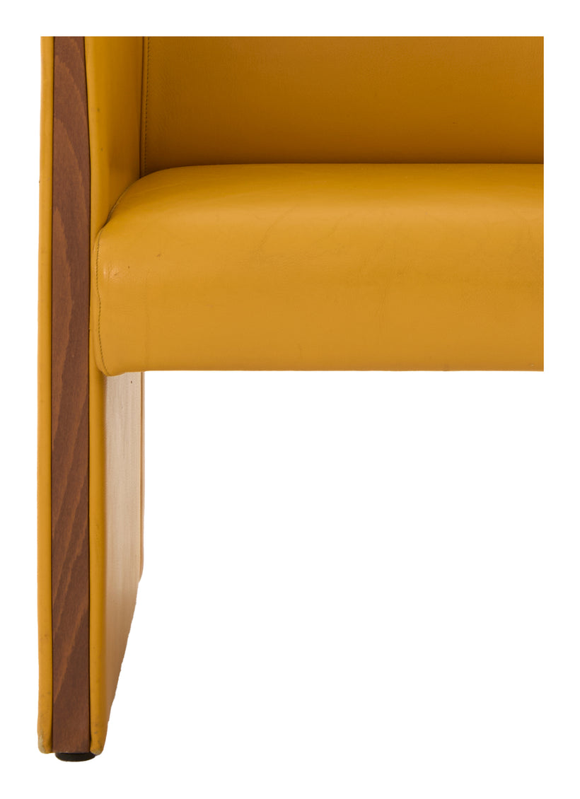 Vintage Yellow Leather Chair