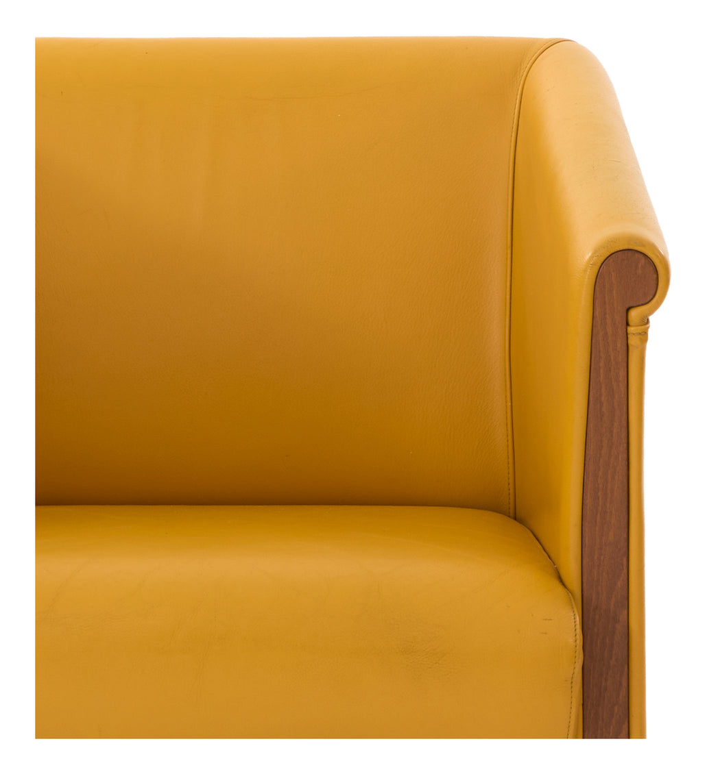 Vintage Yellow Leather Chair