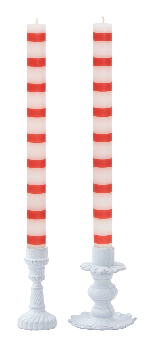 Striped Dinner Candles