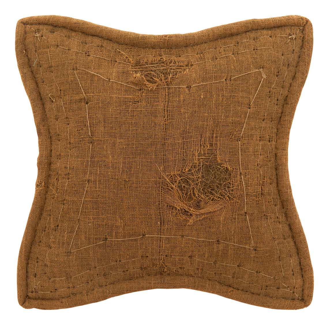 Antique Unupholstered Burlap Ottoman