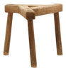 Antique Brutalist Wood Stool