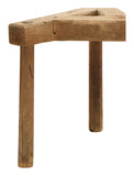 Antique Brutalist Wood Stool