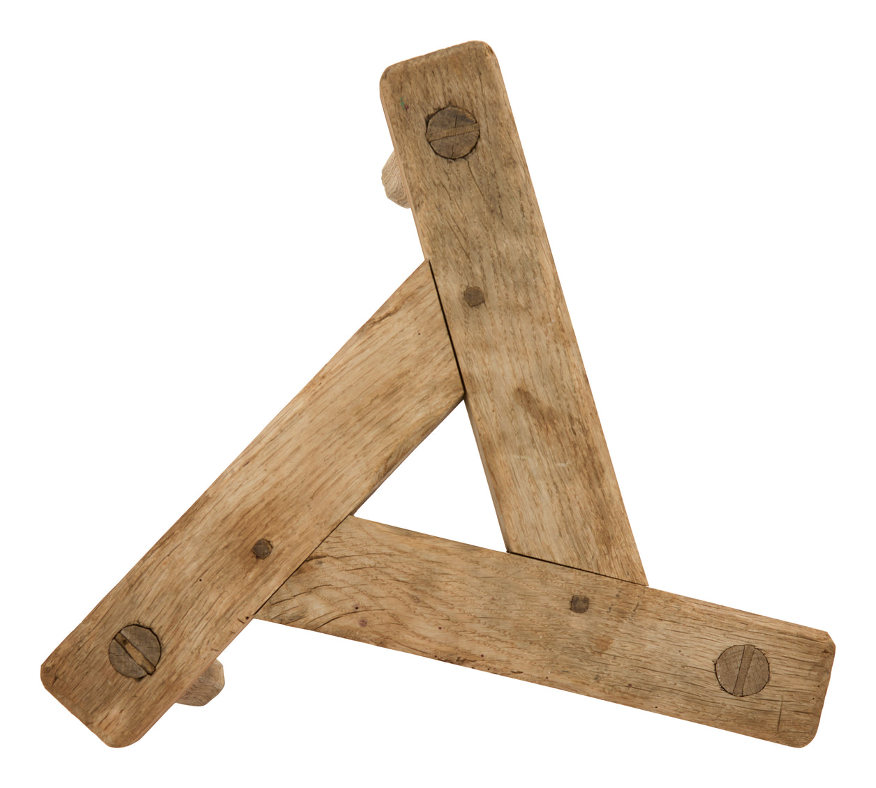 Antique Brutalist Wood Stool