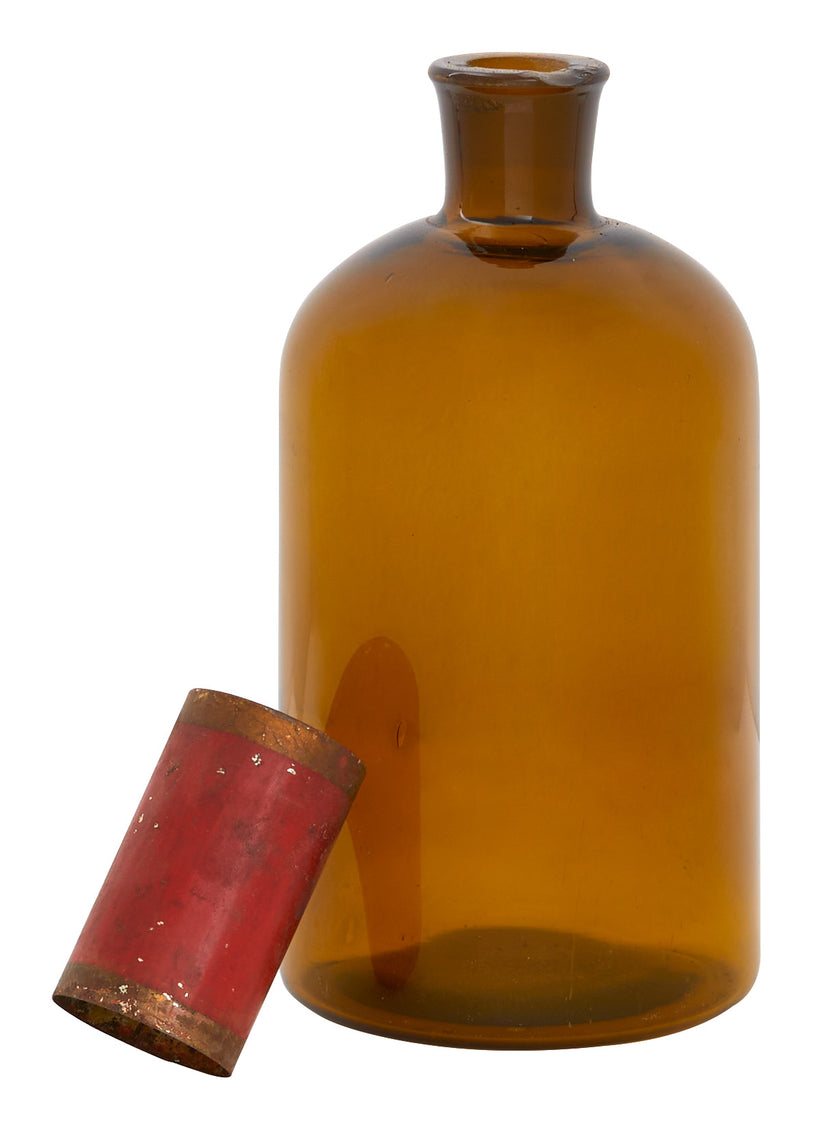 Antique Amber Apothecary Bottle