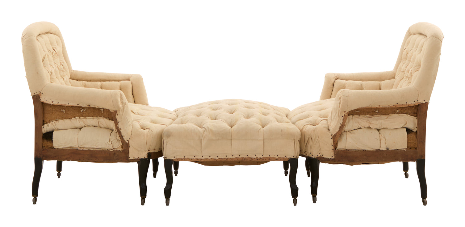 Antique Unupholstered Salon Set