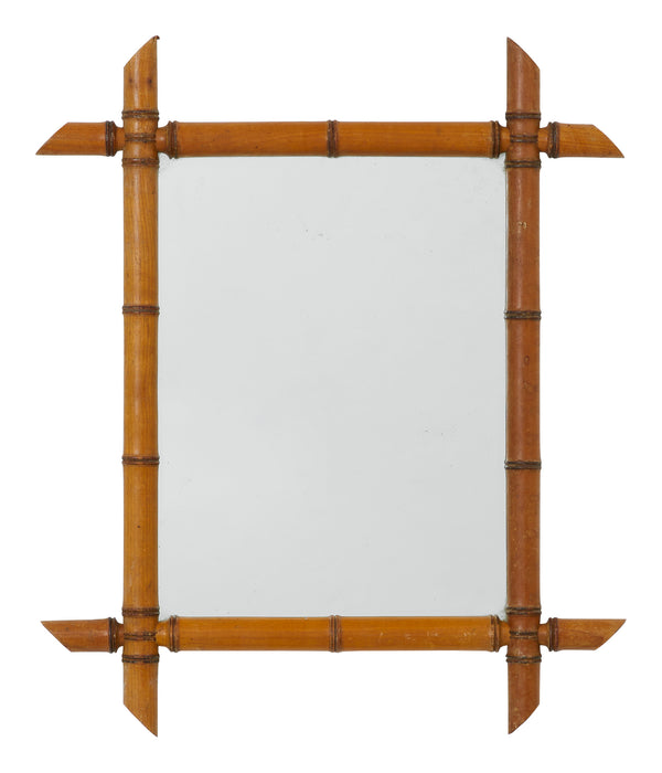 Vintage Faux Bamboo Mirror - Medium