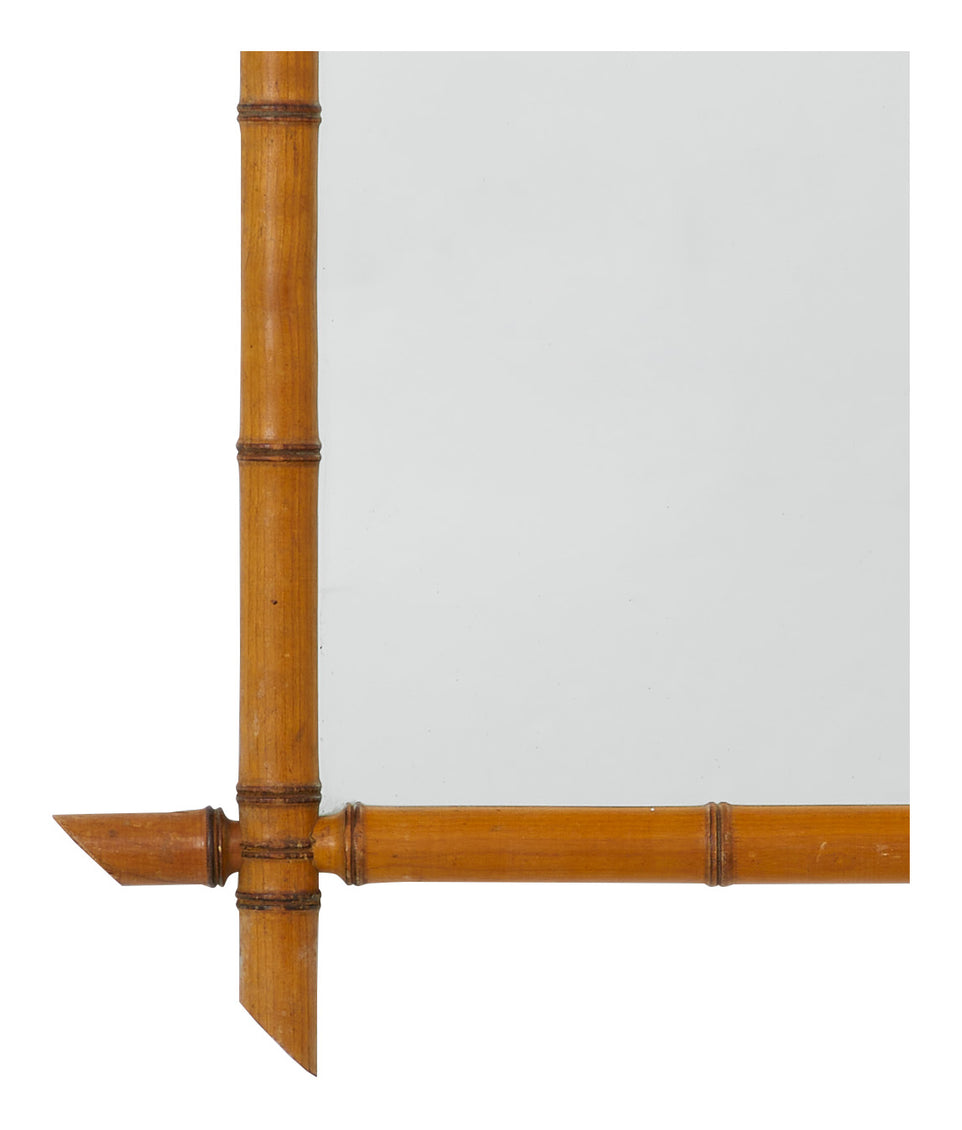 Vintage Faux Bamboo Mirror - Medium