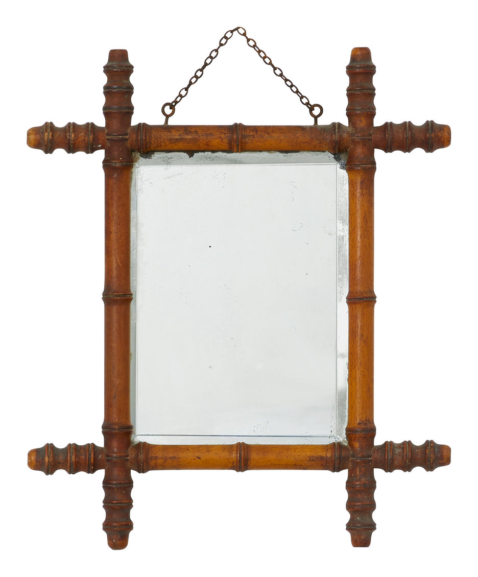 Vintage Faux Bamboo Mirror - Small