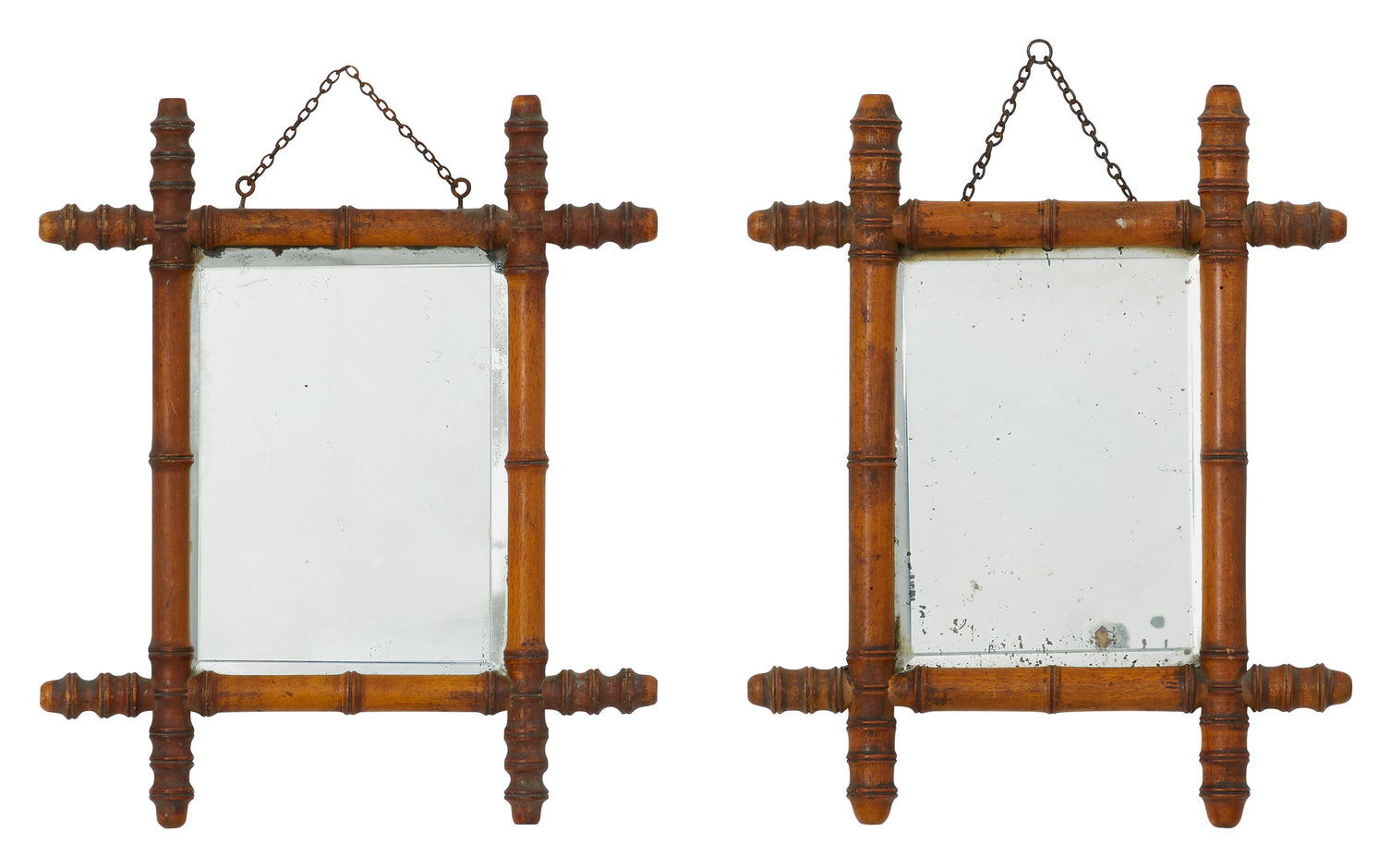 Vintage Faux Bamboo Mirror - Small