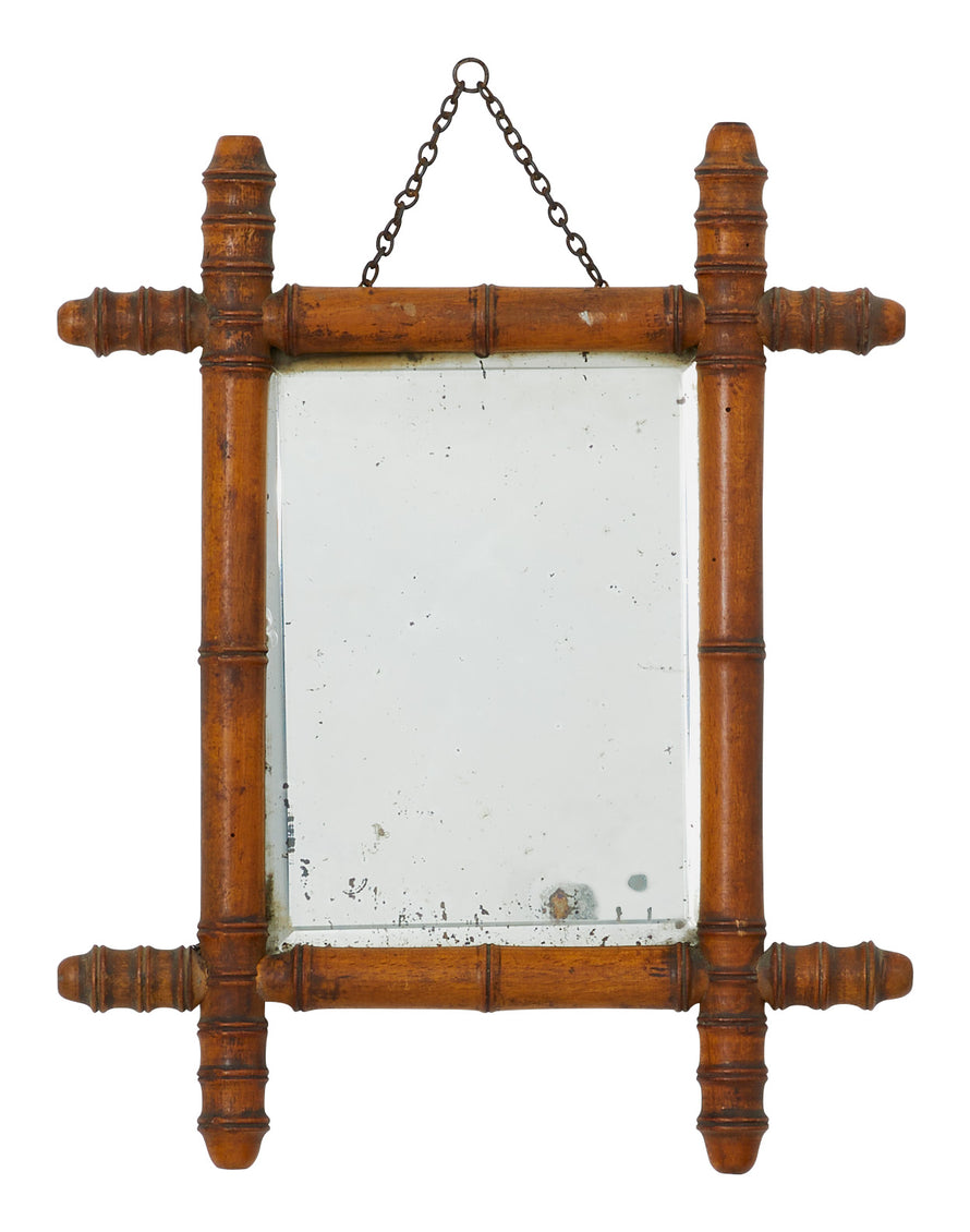 Vintage Faux Bamboo Mirror - Small