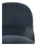 Antique Blue Velvet Slipper Chair