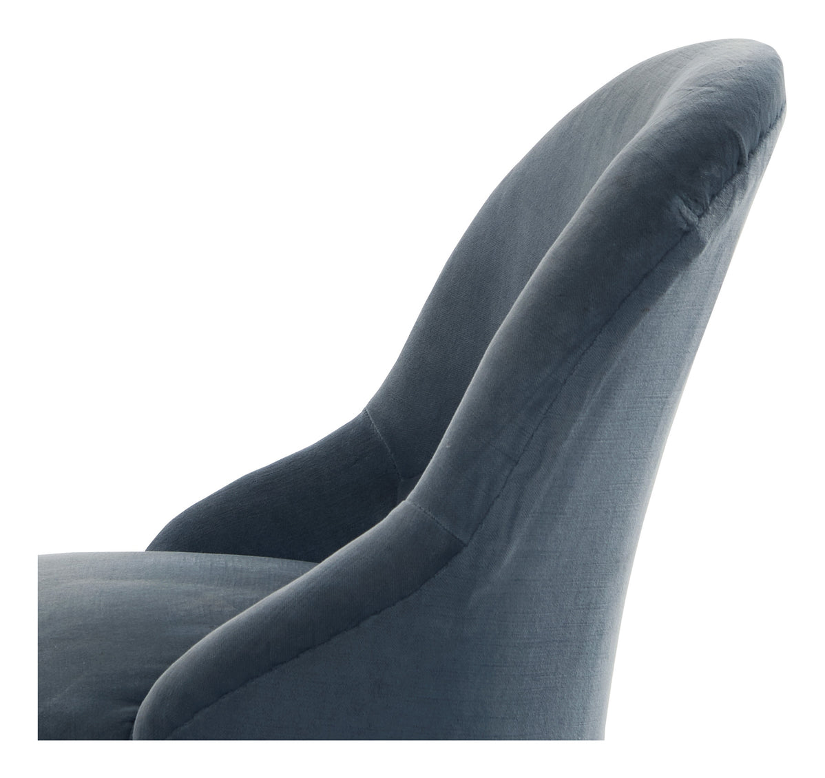 Antique Blue Velvet Slipper Chair