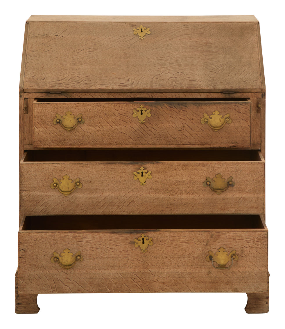 Antique Stripped Wood Secretary