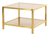 Vintage Square Brass Coffee Table