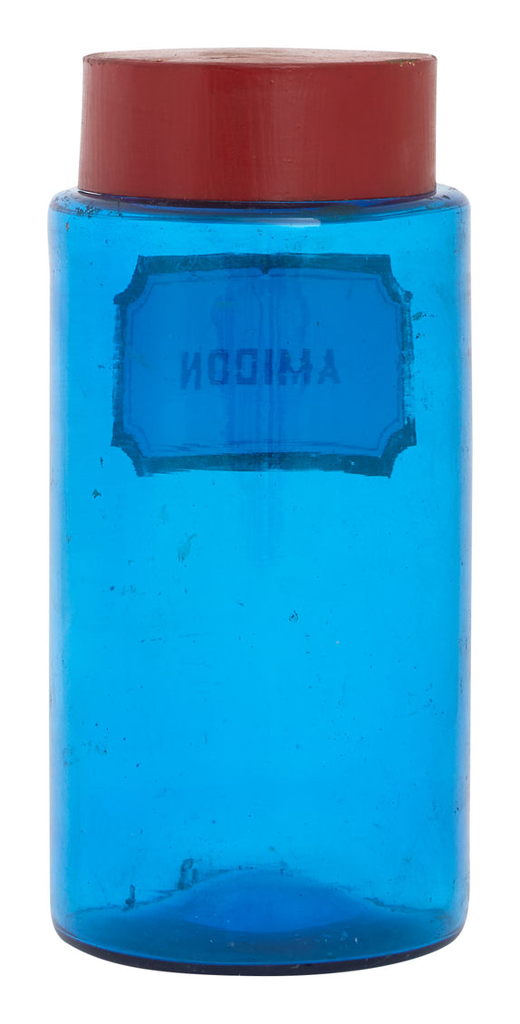 Antique Blue Apothecary Bottle - Large