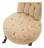 Antique Unupholstered Tufted Slipper Chair