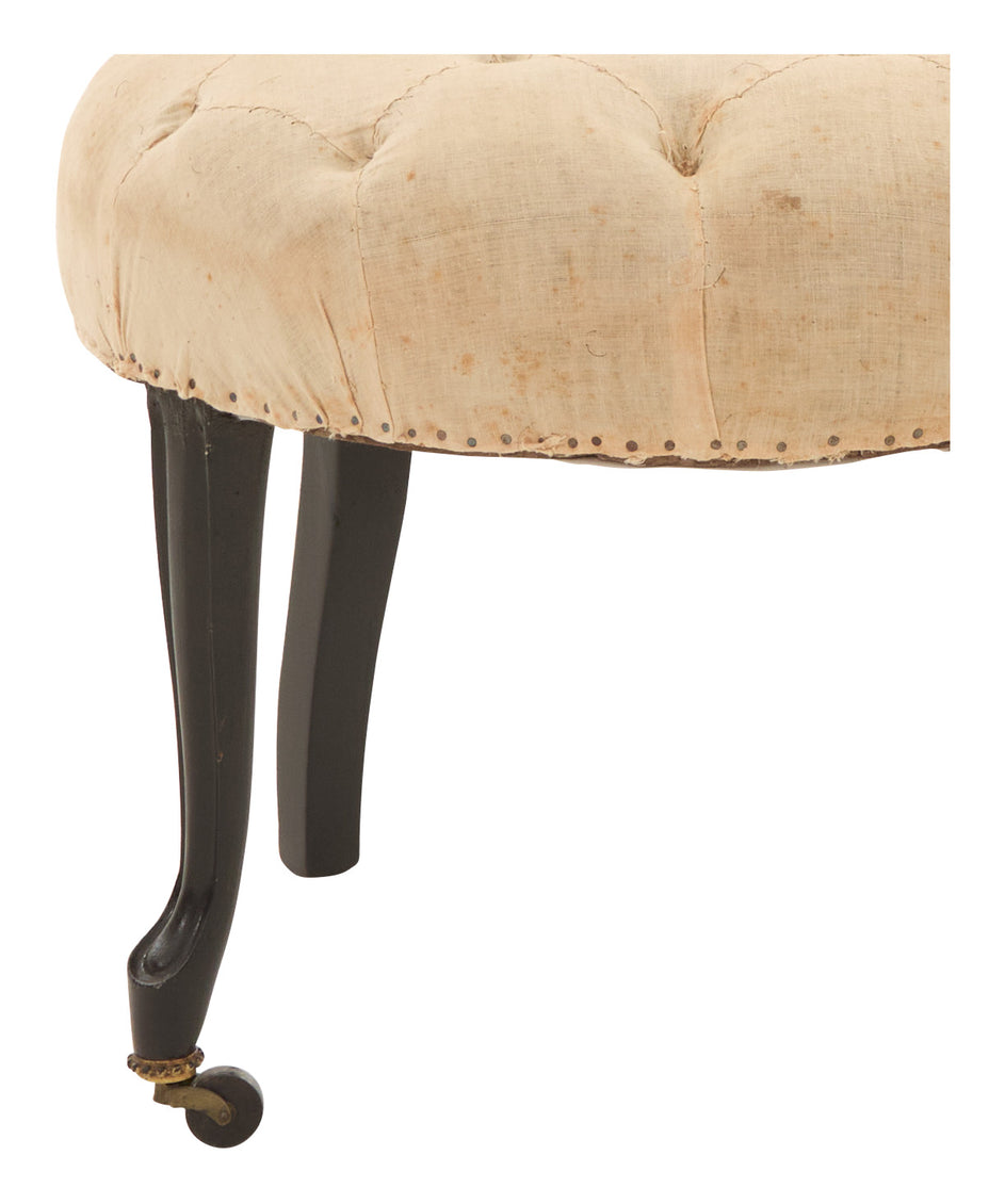 Antique Unupholstered Tufted Slipper Chair