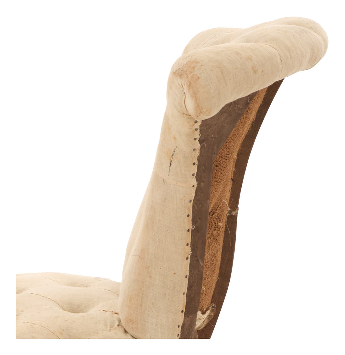 Antique Unupholstered Tufted Slipper Chair