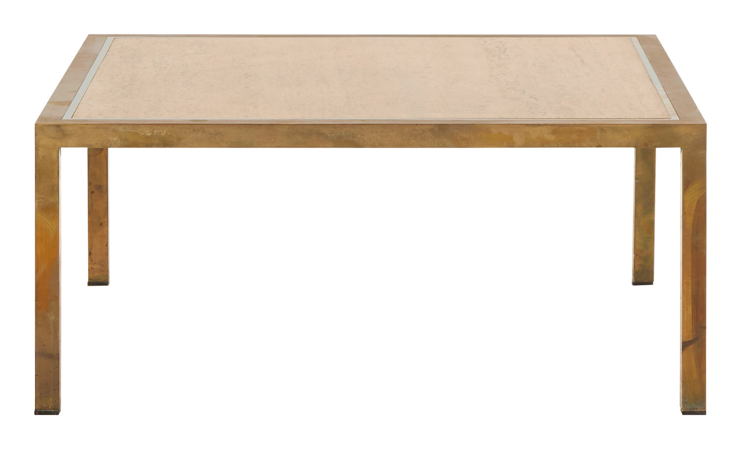 Vintage Brass & Travertine Coffee Table