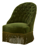 Vintage Green Mohair Slipper Chair