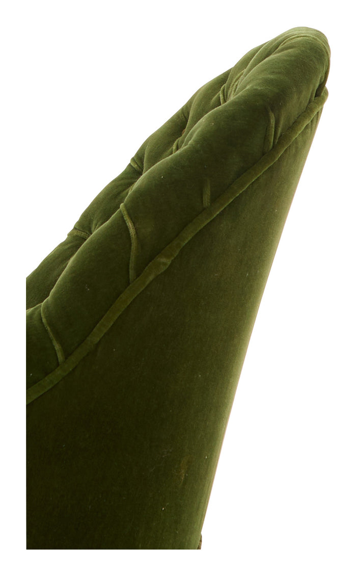 Vintage Green Mohair Slipper Chair