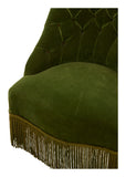Vintage Green Mohair Slipper Chair