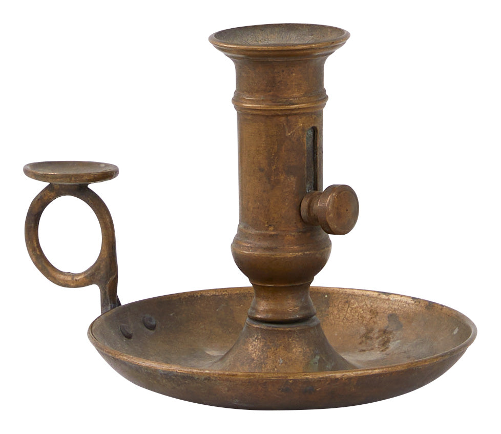 Antique Brass Napoleon Candlestick