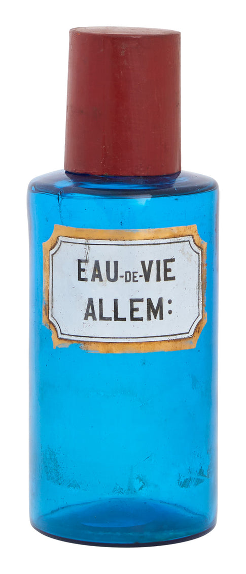 Antique Blue Apothecary Bottle - Small