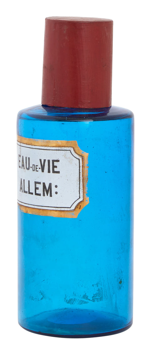 Antique Blue Apothecary Bottle - Small