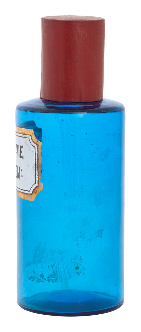 Antique Blue Apothecary Bottle - Small