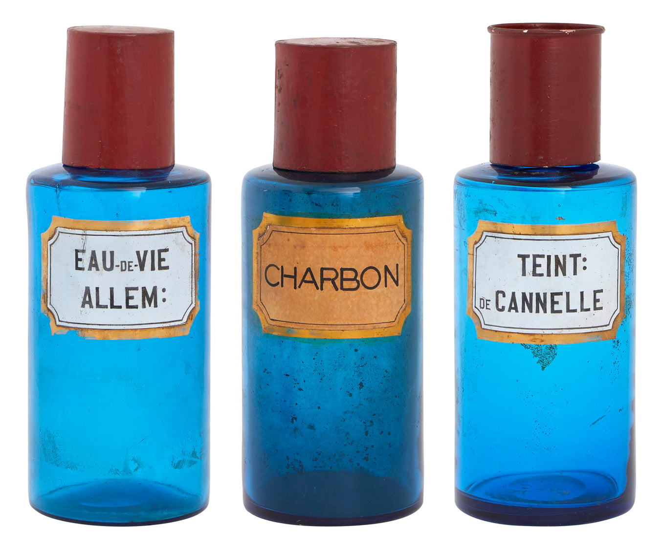 Antique Blue Apothecary Bottle - Small