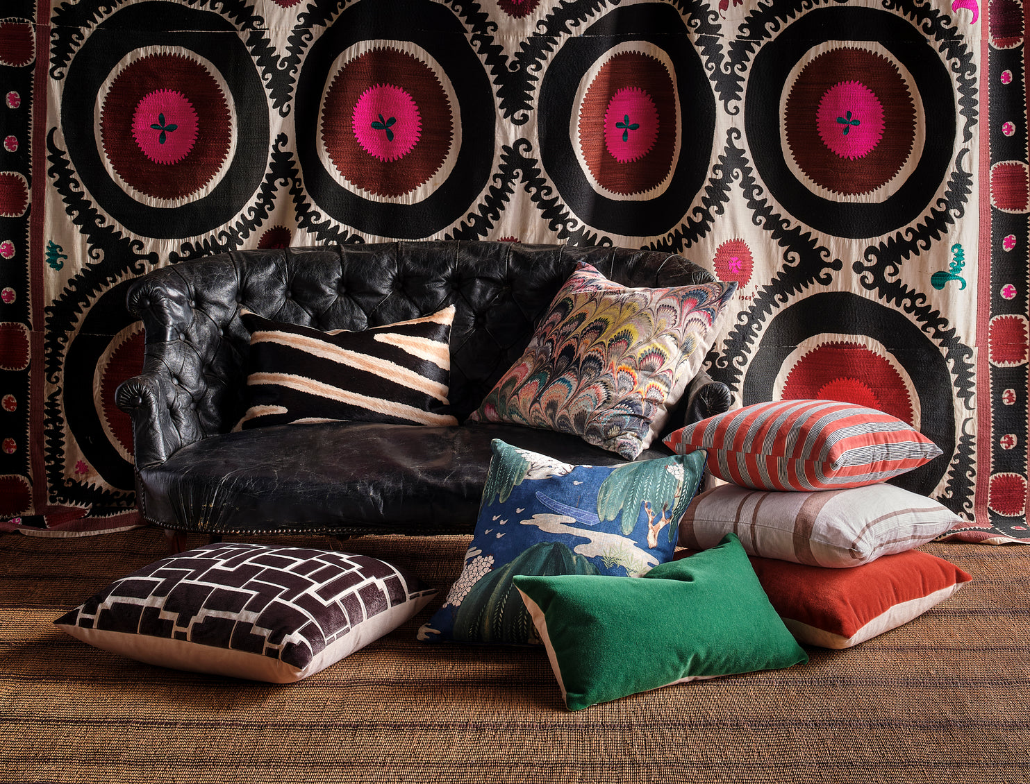 Labyrinth Charcoal Pillow