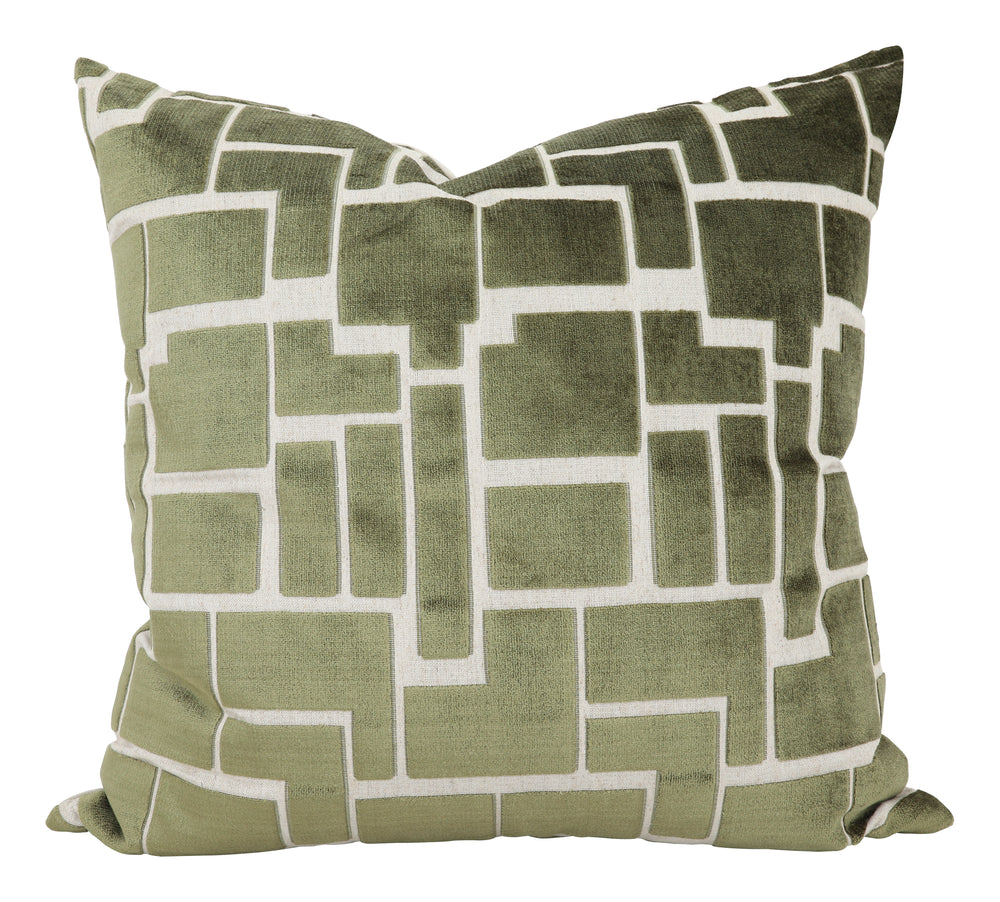 Labyrinth Olive Pillow