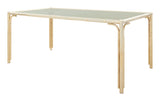 Vintage Brass Faux Bamboo Dining Table