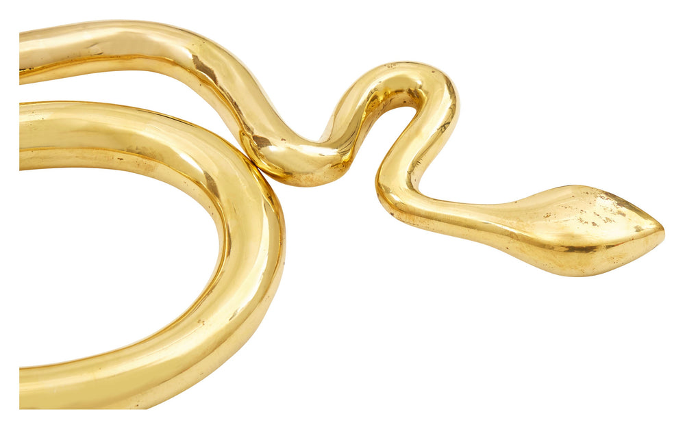 Antiqued Brass Snake Sculpture