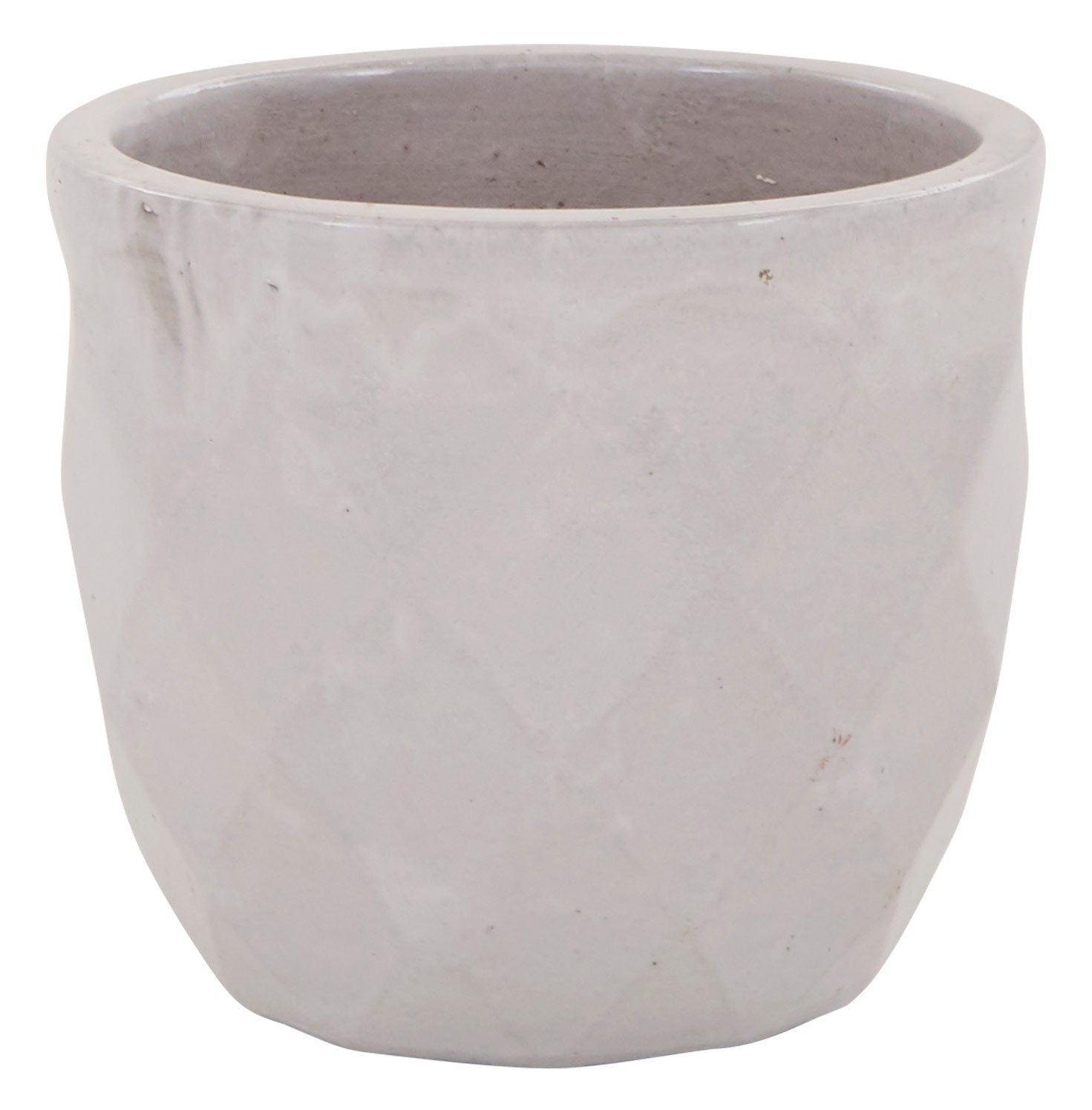 Faceted White Pots
